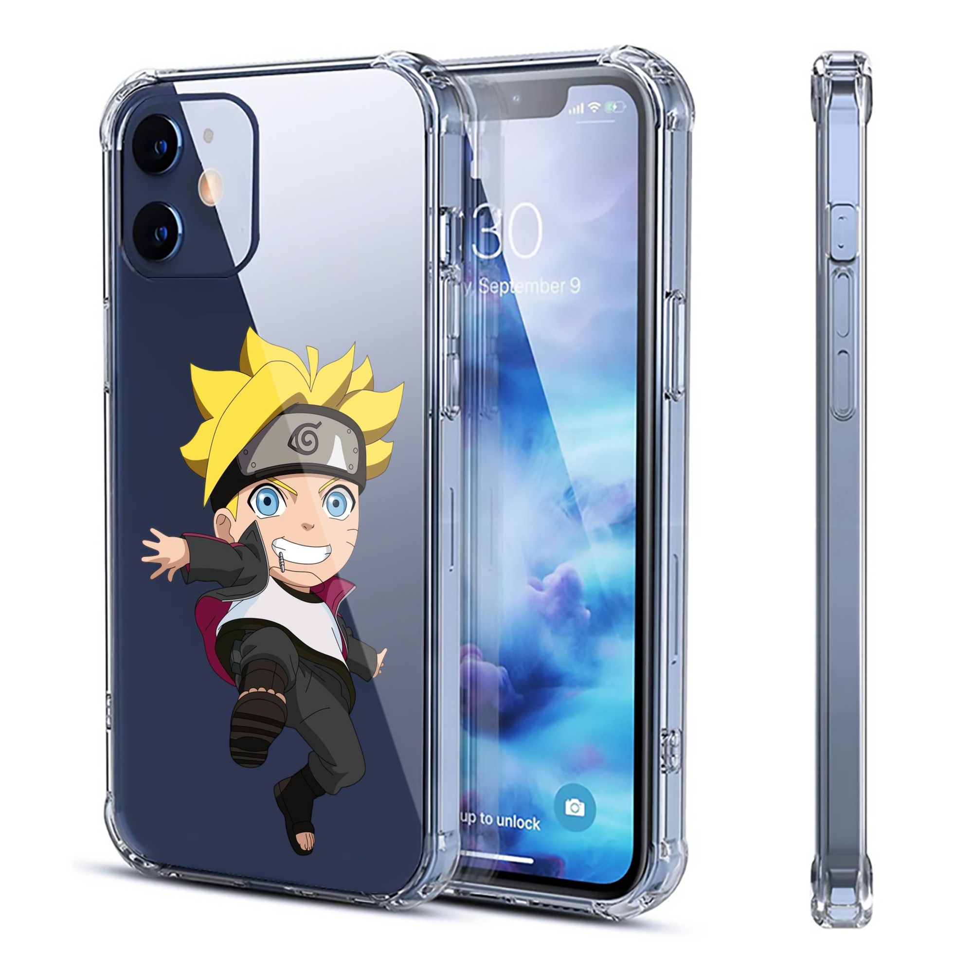 （画像用） NARUTO -ナルト- うずまき ボルト Uzumaki Boruto 【iPhone 12シリーズ対応】透明スマホケース（クリアソフトケース）